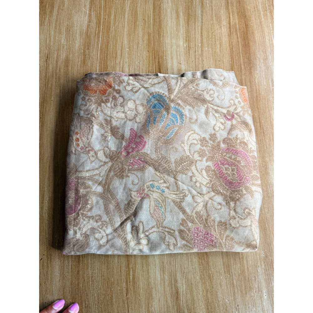 Ralph Lauren Venetian Court Queen Flat Sheet Floral Paisley Tan
